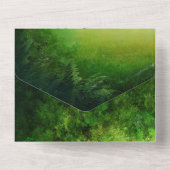 魅惑の緑の森の結婚森 オールインワン招待状 (裏面)