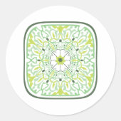 魅惑の緑の花 ラウンドシール (正面)