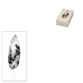 魅惑の羽毛とオオカミのアートワーク ラバースタンプ (押印)