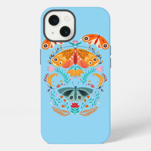 魅惑の翼の魔法の蛾の蝶 iPhoneケース (裏面)