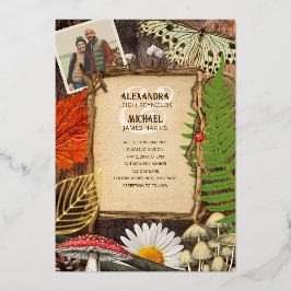 魅惑の自然派ウッドランドスタイルの箔押し招待状 箔招待状