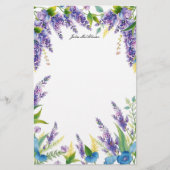 魅惑の花々が紫と青に咲き誇る 便箋 (正面)