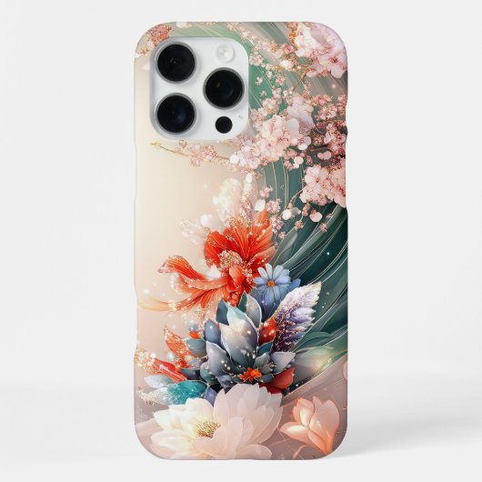 魅惑の花のカスケード iPhoneケース (裏面)