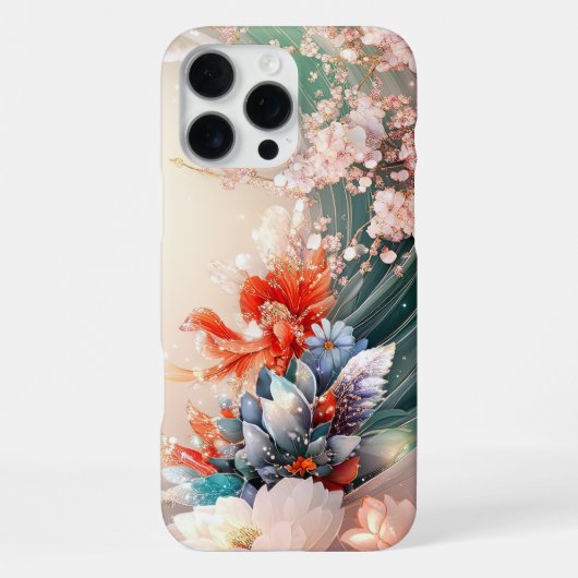魅惑の花のカスケード iPhoneケース (裏面)