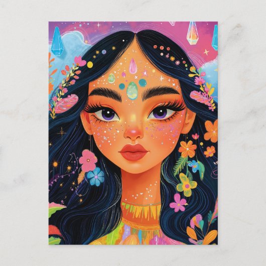 魅惑の花のポストクロッシング ポストカード (正面)