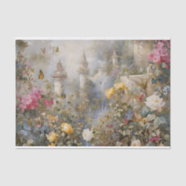 魅惑の花の庭のデコパージュ 薄葉紙