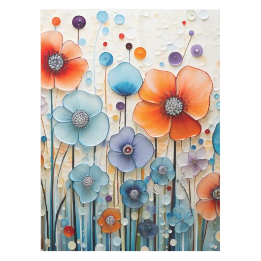 魅惑の花の草原の野花 テーブルクロス (正面)