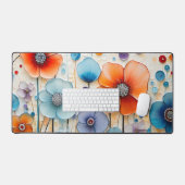 魅惑の花の草原の野花 デスクマット (キーボード&マウス)