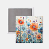 魅惑の花の草原の野花 マグネット (正面/裏面)