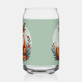 魅惑の花咲く森の狐　フォークアート ガラス缶 (右)