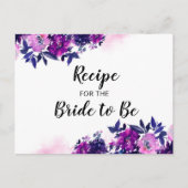 魅惑の花束 パープル ブライダル シャワー レシピ カード (正面)