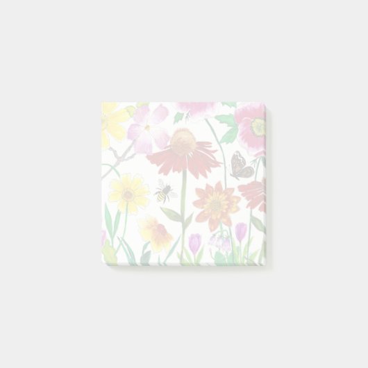 魅惑の草原の野花アート付箋 ポストイット (正面)
