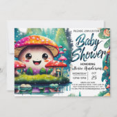 魅惑の菌類の牧草地の赤ちゃんシャワー 招待状 (正面)