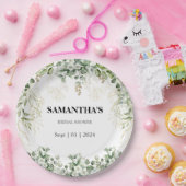 魅惑の葉の金ゴールド&グリーンブライダルシャワー ペーパープレート (パーティー)