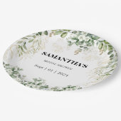 魅惑の葉金ゴールド&グリーンブライダルシャワー紙 ペーパープレート (アングル)