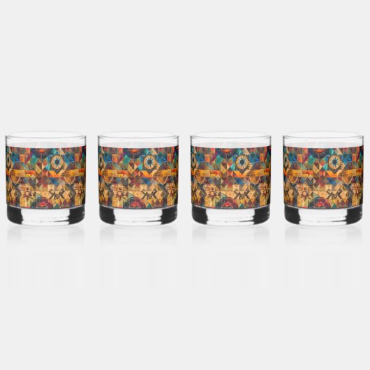 魅惑の藍染め"継承された芸術性" 12oz Rock ウイスキーグラス (正面)