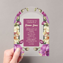 魅惑の蘭アクリル卒業招待状 アクリル招待状