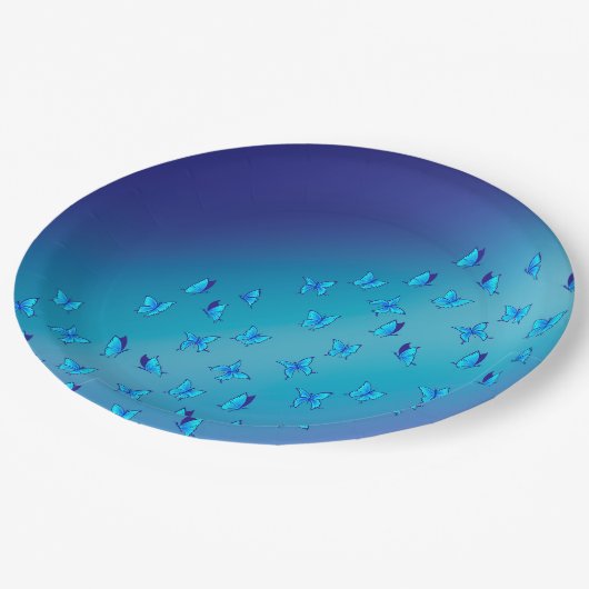 魅惑の蝶々 ブルーペーパープレート ペーパープレート (アングル)