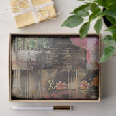 魅惑の蝶の女性 |フローラEphemera Collage 薄葉紙 (ギフト)