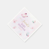 魅惑の蝶の紫ピンクのナプキン スタンダードカクテルナプキン (角)