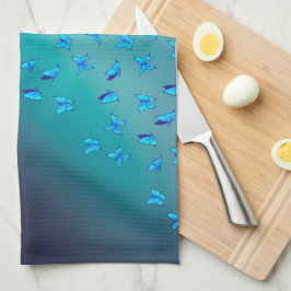 魅惑の蝶の緑茶タオル キッチンタオル