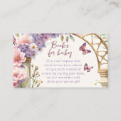 魅惑の蝶の赤ちゃんシャワー本のリクエスト エンクロージャーカード (正面)