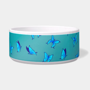 魅惑の蝶グリーンセラミックペットボウル ボウル