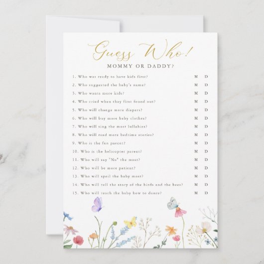 魅惑の蝶フローラ推測誰のカード 招待状 (正面)