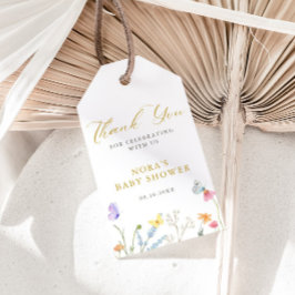 魅惑の蝶フローラ縁ど赤ちゃんシャワー ギフトタグ