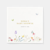 魅惑の蝶フローラ縁ど赤ちゃんシャワー スタンダードカクテルナプキン (正面)