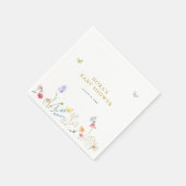 魅惑の蝶フローラ縁ど赤ちゃんシャワー スタンダードカクテルナプキン (角)
