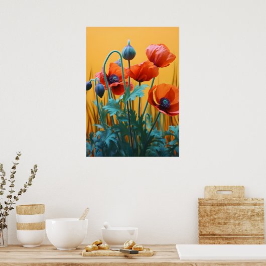 魅惑の赤いケシ ポスター (キッチン)