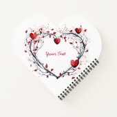 魅惑の赤い水の色のハート型リース ノートブック (裏面)