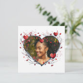 魅惑の赤い水彩ハートの花輪 カード (スタンド正面)