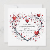 魅惑の赤い水彩ハートの花輪 カード (裏面)