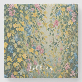 魅惑の通路：パステルシークレットガーデン ストーンコースター