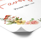 魅惑の野生の花のキノコの赤ちゃんシャワーの好意 ポスター (角)