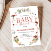 魅惑の野生の花のキノコの赤ちゃんシャワー 招待状