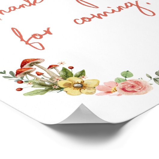 魅惑の野生の花のキノコ感謝来します ポスター (角)