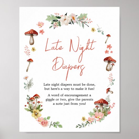 魅惑の野生の花のキノコ深夜おむつ ポスター (正面)