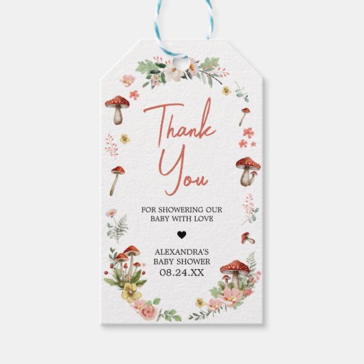 魅惑の野生の花キノコメッセージカード ギフトタグ (正面)