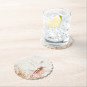 魅惑の金ゴールドとピンクフェアリー誕生日 ペーパーコースター (インサイチュ)