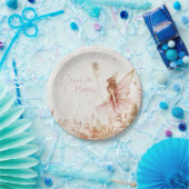 魅惑の金ゴールドとピンクフェアリー誕生日 ペーパープレート (パーティー)