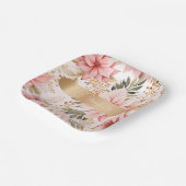 魅惑の金ゴールドとピンクフェアリー誕生日 ペーパープレート (傾斜あり)