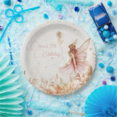 魅惑の金ゴールドとピンクフェアリー誕生日 ペーパープレート (パーティー)