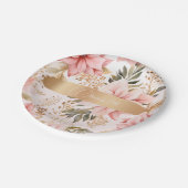 魅惑の金ゴールドとピンクフェアリー誕生日 ペーパープレート (アングル)