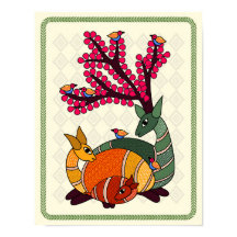 魅惑の雄鹿：マドゥバニ芸術のポスター