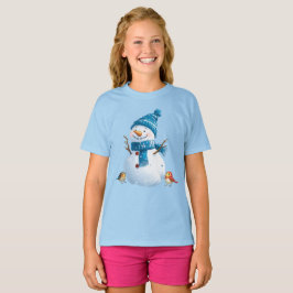 魅惑の雪だるま 冬の休日 キッズTシャツ Tシャツ