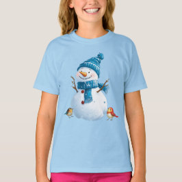 魅惑の雪だるま 冬の休日 キッズTシャツ Tシャツ