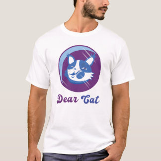魅惑の青いキャラクター猫グラフィック Tシャツ